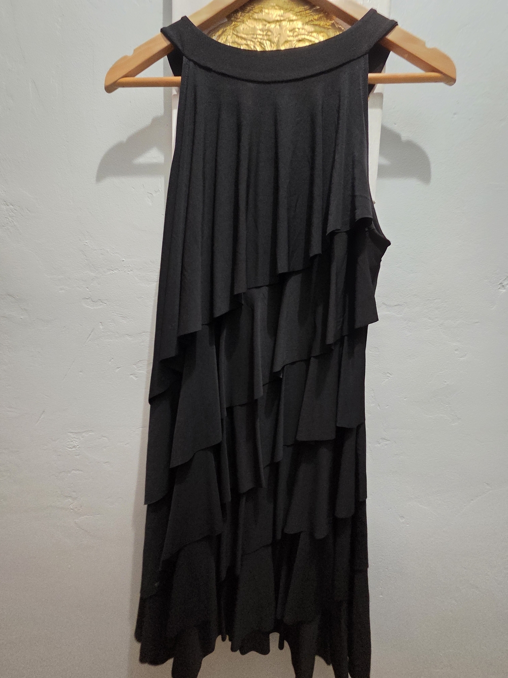 Black House White Market Sleeveless Black Ruffle Tier NWT Dress L - Picture 2 of 4